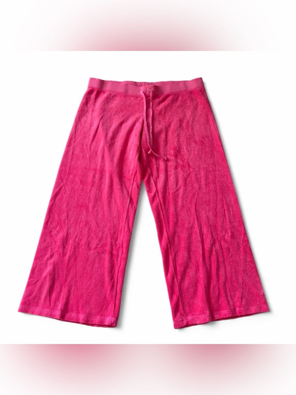 NWT Vintage Juicy Couture Resort Pink Terry Basics Cropped Pant Size Large